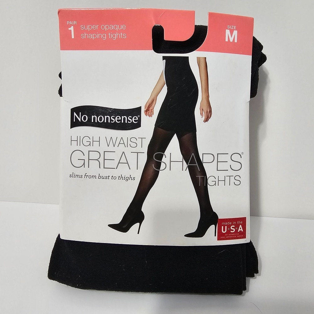 No Nonsense Women's Tights HIGH WAIST GREAT SHAPES BLACK SIZE M